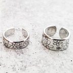 Daisy Flower Ring – Hand Stamped Sterling Silver or Gold Filled Open Band Finger Rings La Vie Bien Daisy Flower Ring – Hand Stamped Sterling Silver or Gold Filled Open Band