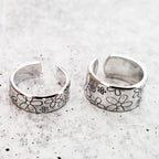 Daisy Flower Ring – Hand Stamped Sterling Silver or Gold Filled Open Band Finger Rings La Vie Bien Daisy Flower Ring – Hand Stamped Sterling Silver or Gold Filled Open Band