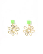 Daisy Statement Earrings - Green
