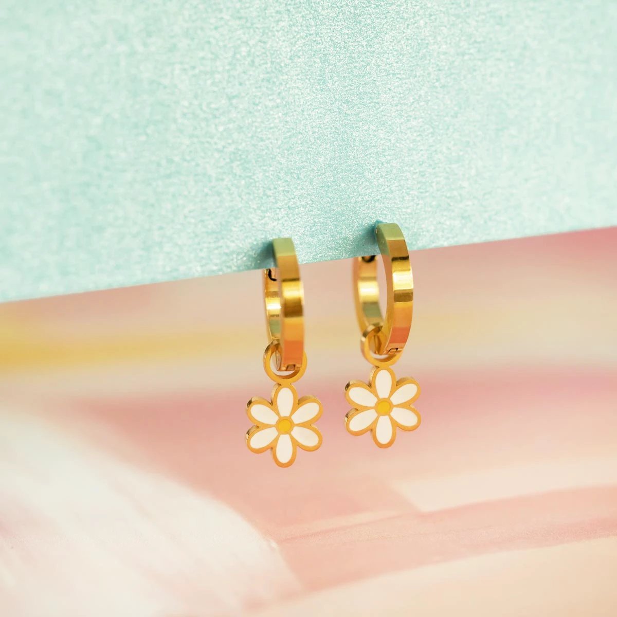 Daisy Huggie Hoop Charms by Oh Clementine