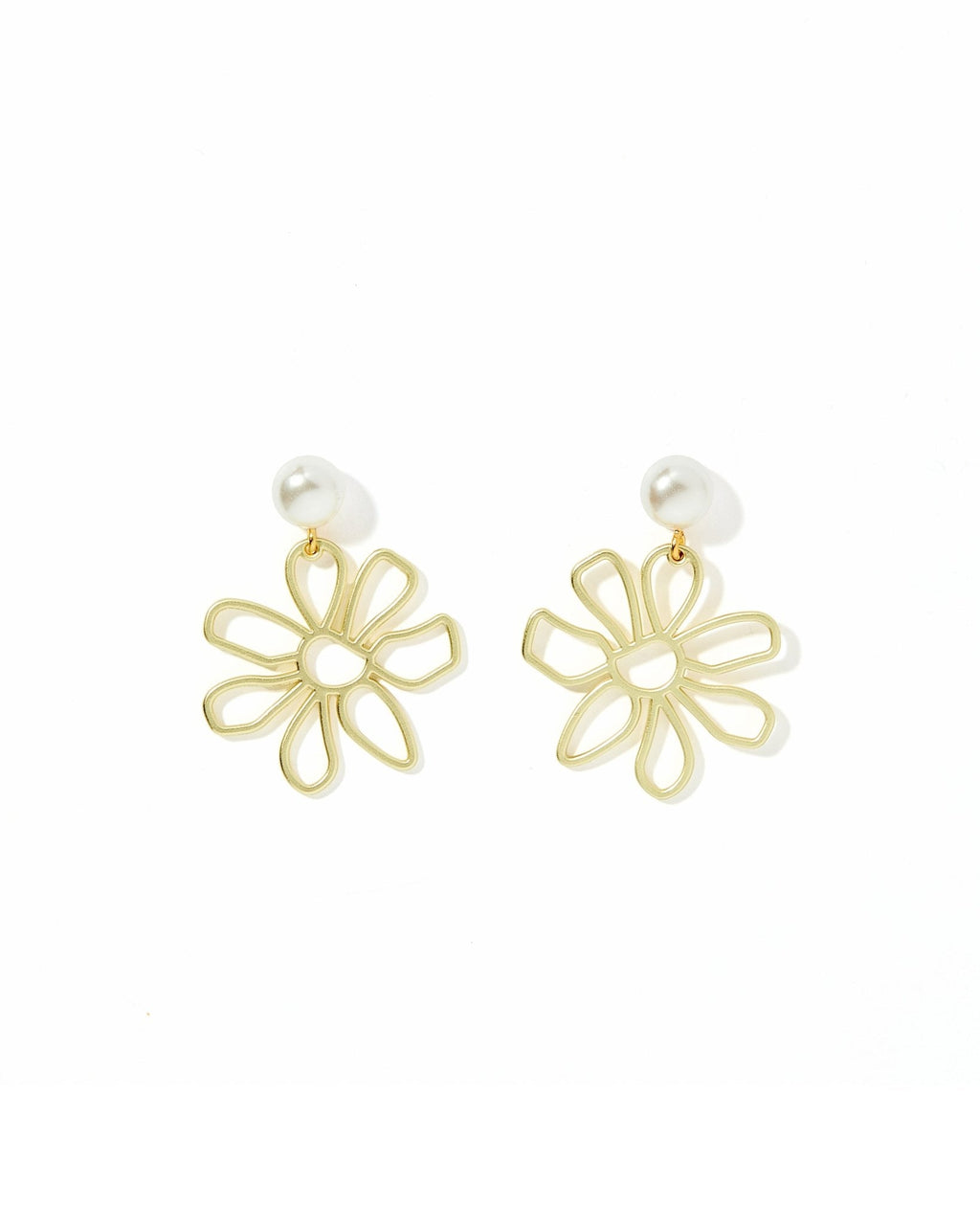 Daisy Statement Earrings - Pearl