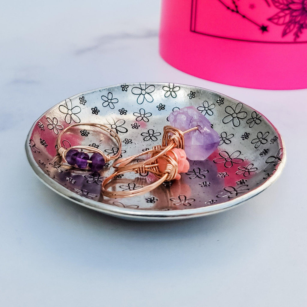 Daisy Pewter Ring Dish Home Decor La Vie Bien Daisy Pewter Ring Dish