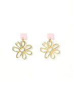 Daisy Statement Earrings - Pink