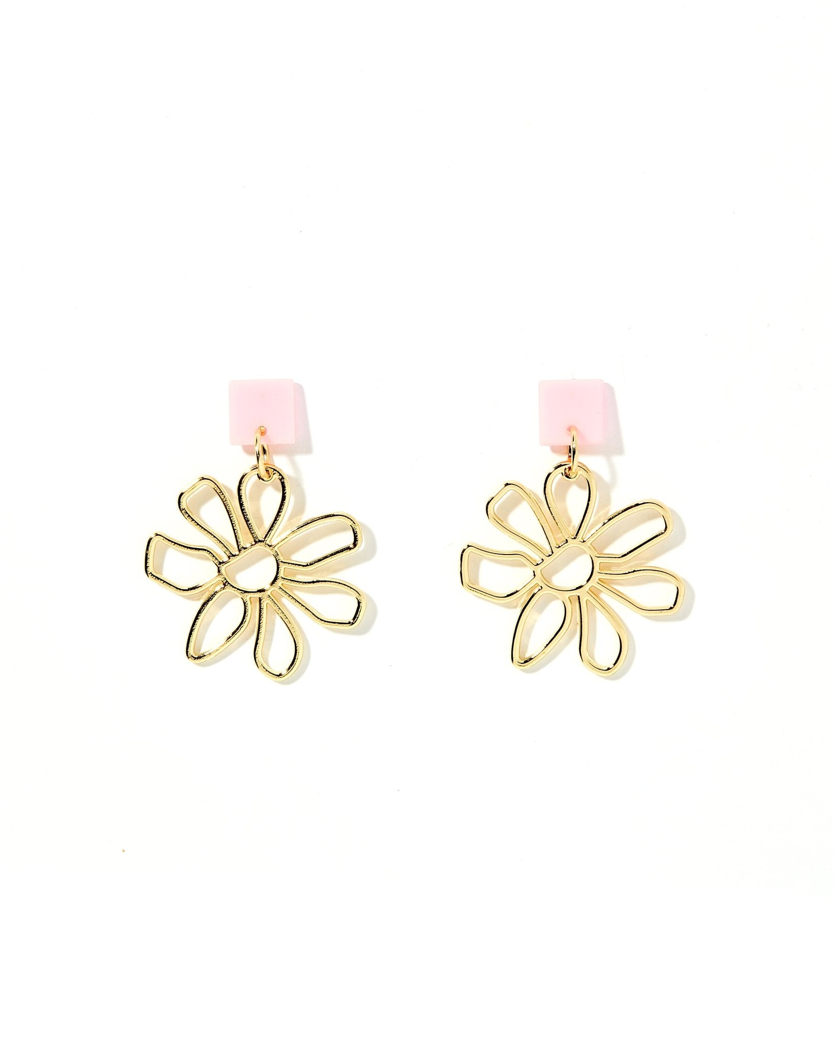 Daisy Statement Earrings - Pink