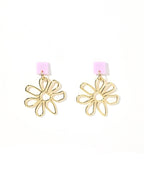 Daisy Statement Earrings - Purple