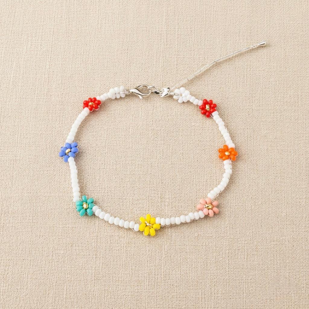 Daisy Seed Bead Flower Boho Bracelet - Guatemala Bracelets La Vie Bien Daisy Seed Bead Flower Boho Bracelet - Guatemala