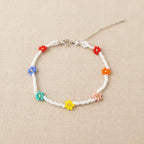 Daisy Seed Bead Flower Boho Bracelet - Guatemala Bracelets La Vie Bien Daisy Seed Bead Flower Boho Bracelet - Guatemala