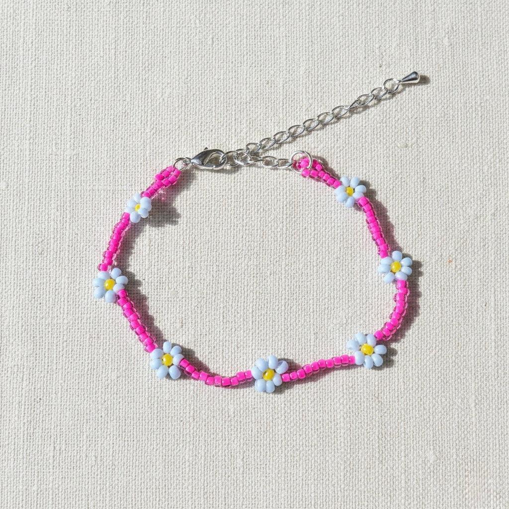 Daisy Seed Bead Flower Boho Bracelet - Guatemala Bracelets La Vie Bien Daisy Seed Bead Flower Boho Bracelet - Guatemala