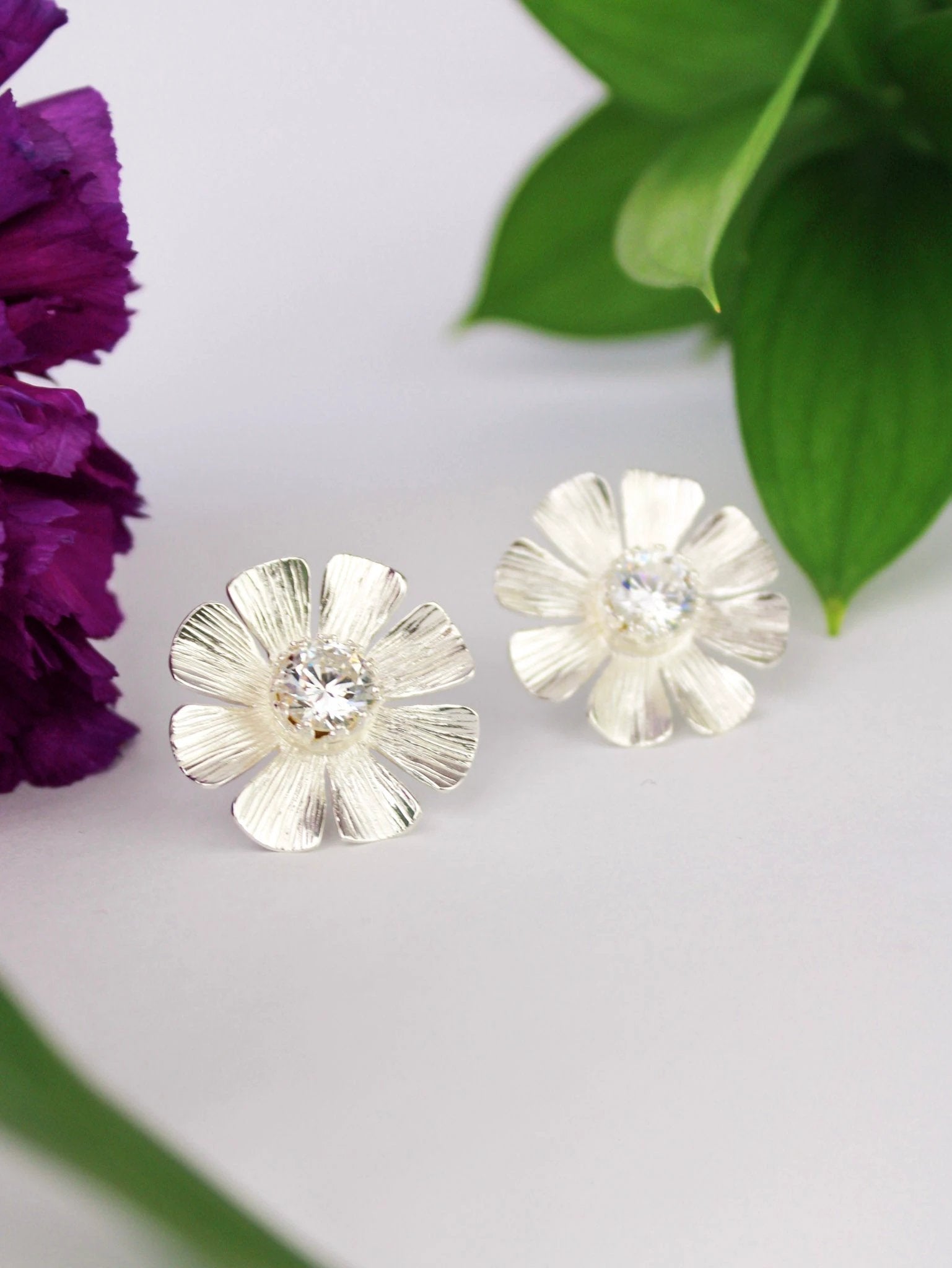 Daisy Statement Stud Earrings by Ash & Rose
