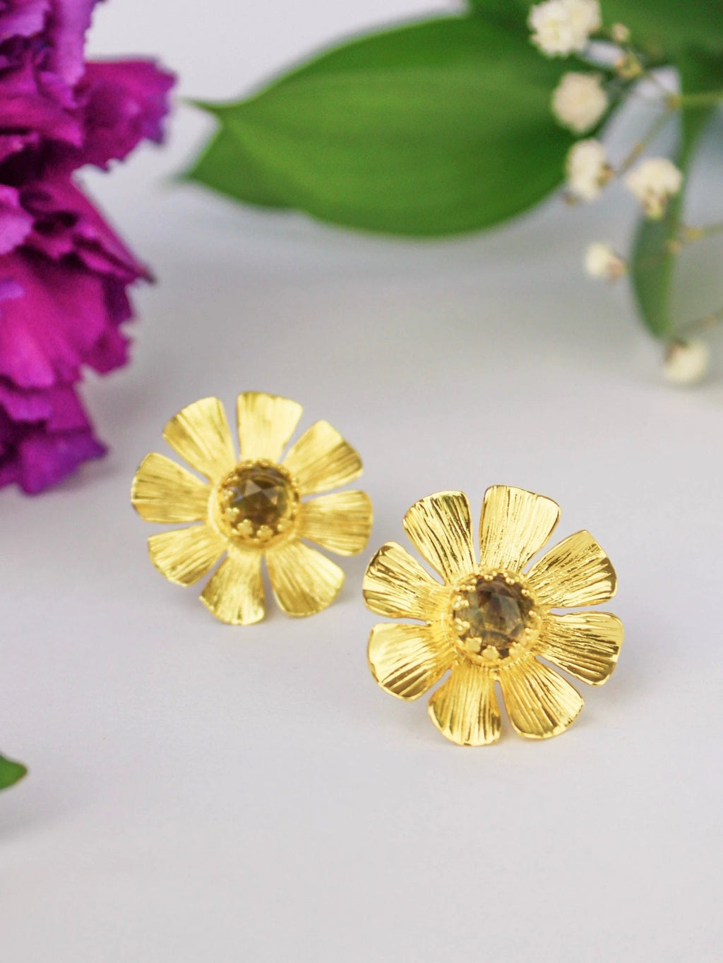 Daisy Statement Stud Earrings by Ash & Rose