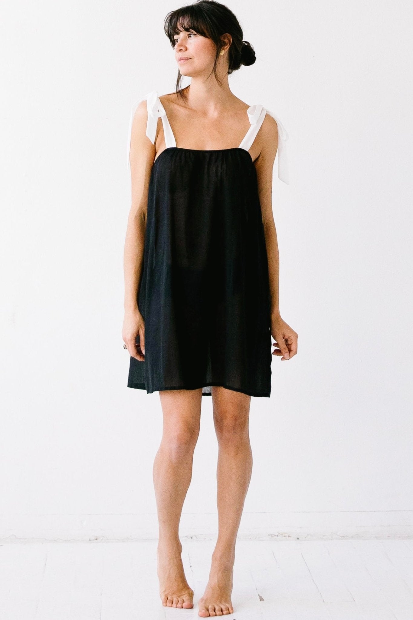 Daisy Tie Strap Cotton Babydoll DRESS La Vie Bien Daisy Tie Strap Cotton Babydoll