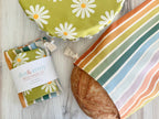 Daisy and Stripe Bread Makers Set- bread bag and cover by Dot and Army