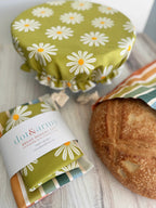 Daisy and Stripe Bread Makers Set- bread bag and cover by Dot and Army