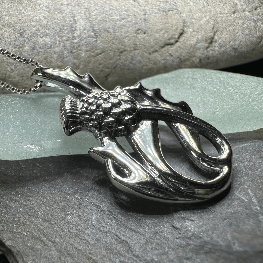 Daleina Scottish Thistle Necklace in Sterling Silver Pendant La Vie Bien Daleina Scottish Thistle Necklace in Sterling Silver