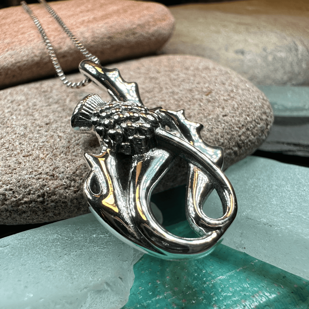 Daleina Scottish Thistle Necklace in Sterling Silver Pendant La Vie Bien Daleina Scottish Thistle Necklace in Sterling Silver