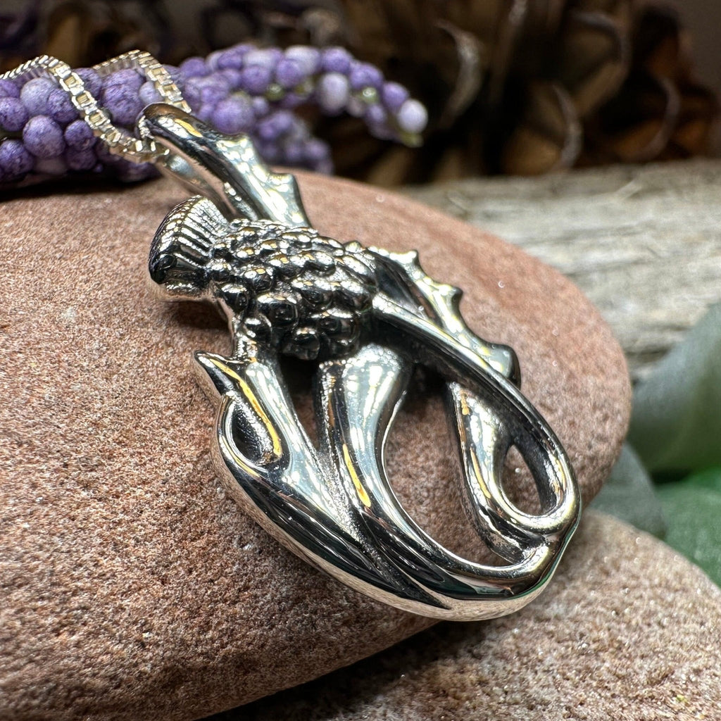 Daleina Scottish Thistle Necklace in Sterling Silver Pendant La Vie Bien Daleina Scottish Thistle Necklace in Sterling Silver