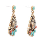 Dalmatian Jasper Colorful Golden Drop Earrings Earrings La Vie Bien Dalmatian Jasper Colorful Golden Drop Earrings