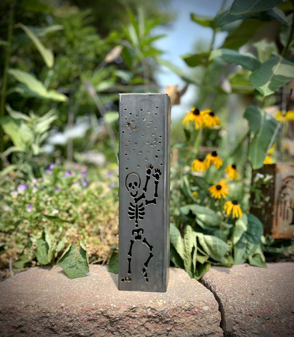 Dancing Bones Solar Tube Lights - Skeletons - Steel