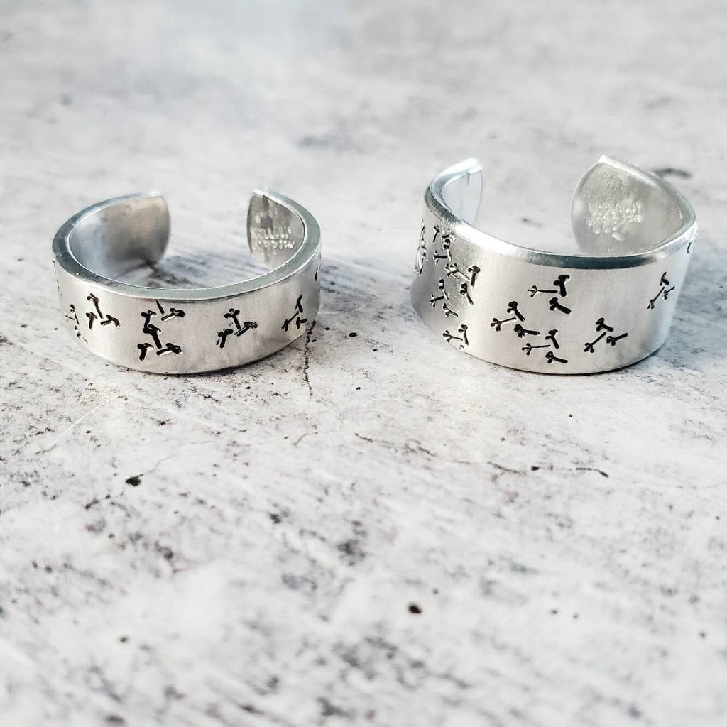 Dandelion Wish Ring – Hand Stamped Sterling Silver Open Band Finger Rings La Vie Bien Dandelion Wish Ring – Hand Stamped Sterling Silver Open Band