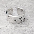 Dandelion Wish Ring – Hand Stamped Sterling Silver Open Band Finger Rings La Vie Bien Dandelion Wish Ring – Hand Stamped Sterling Silver Open Band