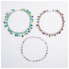 Dangling Gemstones Hand Beaded Anklet Anklets - Fine La Vie Bien Dangling Gemstones Hand Beaded Anklet