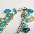 Dangling Gemstones Hand Beaded Anklet Anklets - Fine La Vie Bien Dangling Gemstones Hand Beaded Anklet