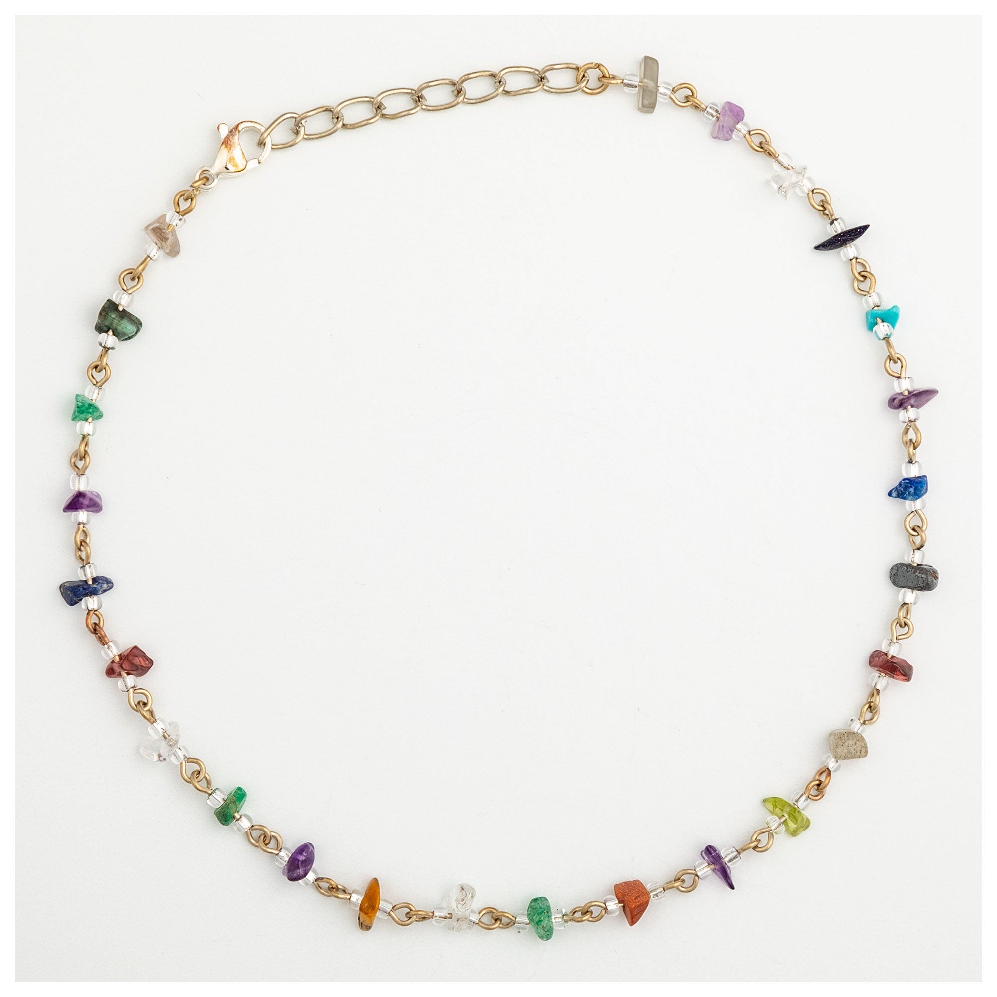Dangling Gemstones Hand Beaded Anklet Anklets - Fine La Vie Bien Dangling Gemstones Hand Beaded Anklet