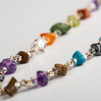 Dangling Gemstones Hand Beaded Anklet Anklets - Fine La Vie Bien Dangling Gemstones Hand Beaded Anklet