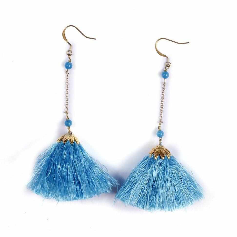 Dangling Tassel Earrings - Thailand Jewelry La Vie Bien Dangling Tassel Earrings - Thailand