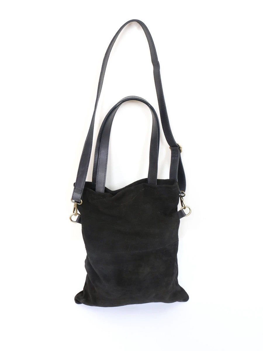 Daring Black Suede Crossbody Clutch Purse by Fair Anita