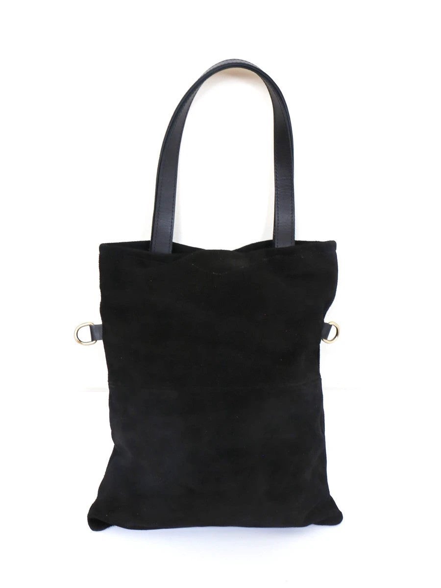 Daring Black Suede Crossbody Clutch Purse by Fair Anita