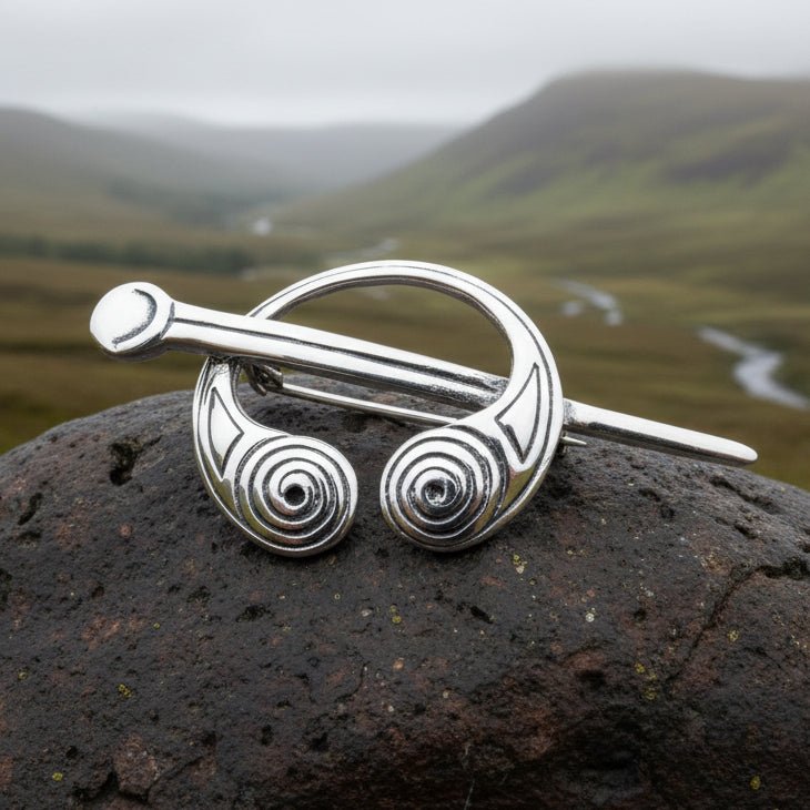 Darini Celtic Spiral Brooch in Sterling Silver Brooch La Vie Bien Darini Celtic Spiral Brooch in Sterling Silver