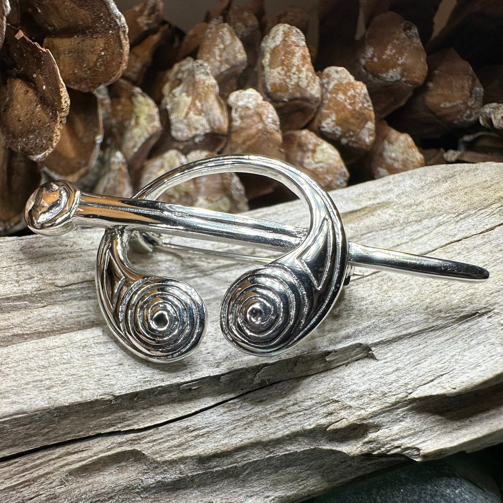 Darini Celtic Spiral Brooch in Sterling Silver Brooch La Vie Bien Darini Celtic Spiral Brooch in Sterling Silver
