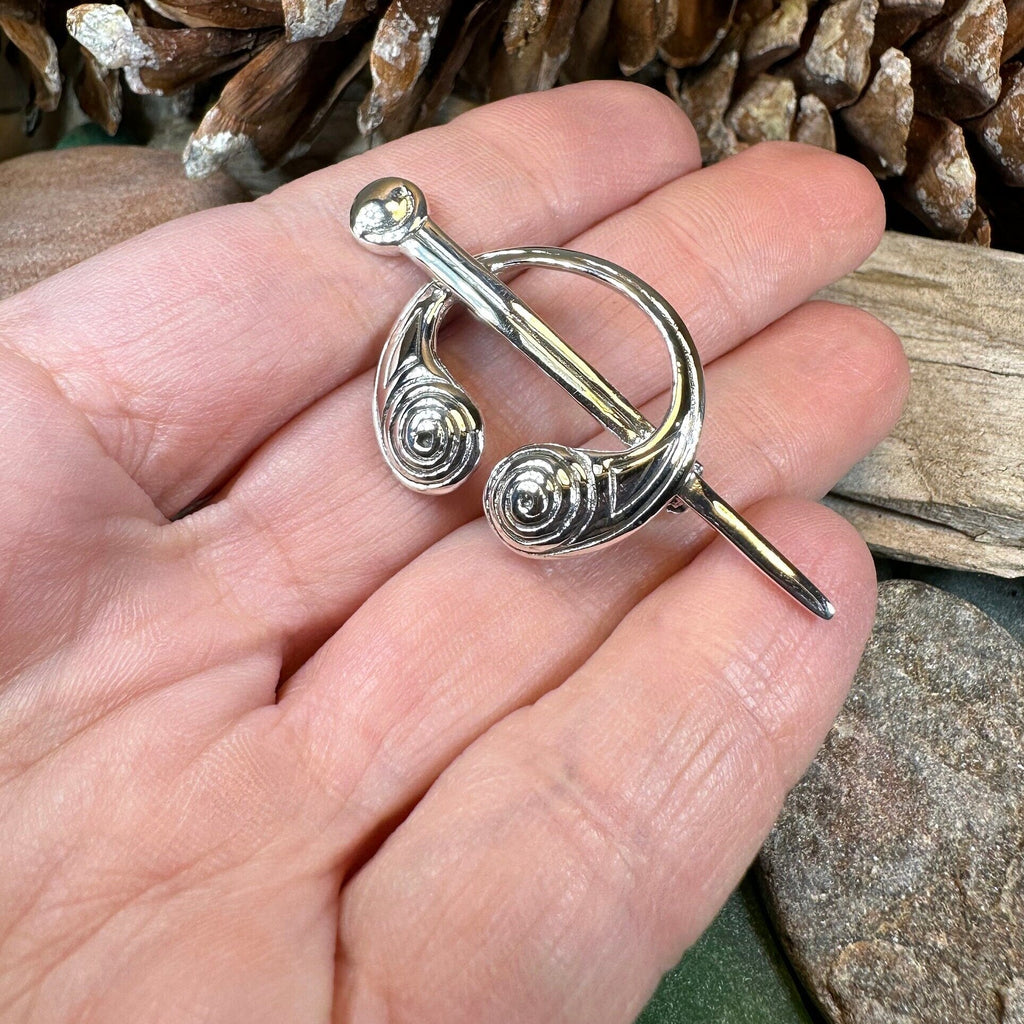 Darini Celtic Spiral Brooch in Sterling Silver Brooch La Vie Bien Darini Celtic Spiral Brooch in Sterling Silver