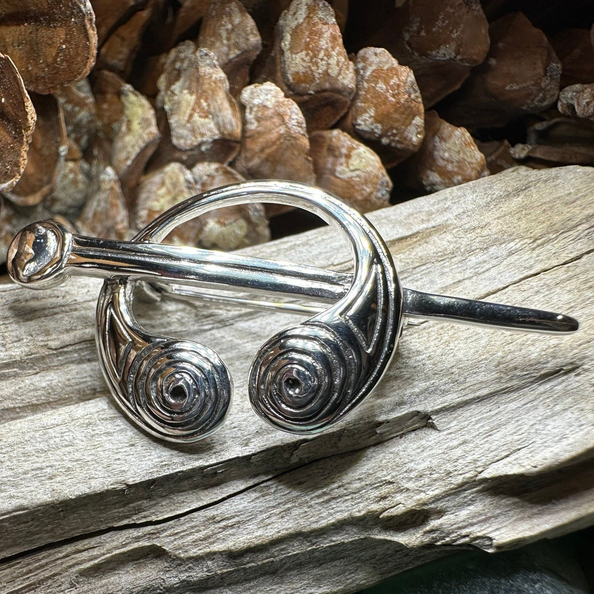 Darini Celtic Spiral Brooch in Sterling Silver Brooch La Vie Bien Darini Celtic Spiral Brooch in Sterling Silver