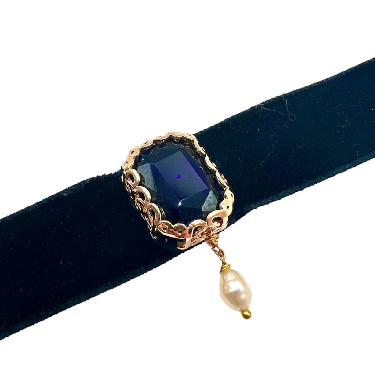 Dark Blue Square Stone Choker Necklace La Vie Bien Dark Blue Square Stone Choker