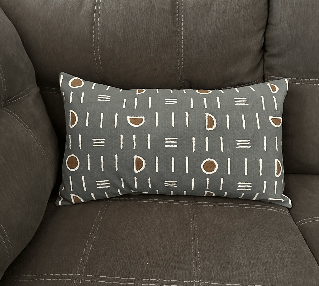 Dark Gray Mudcloth Lumbar Pillow Cover La Vie Bien Dark Gray Mudcloth Lumbar Pillow Cover
