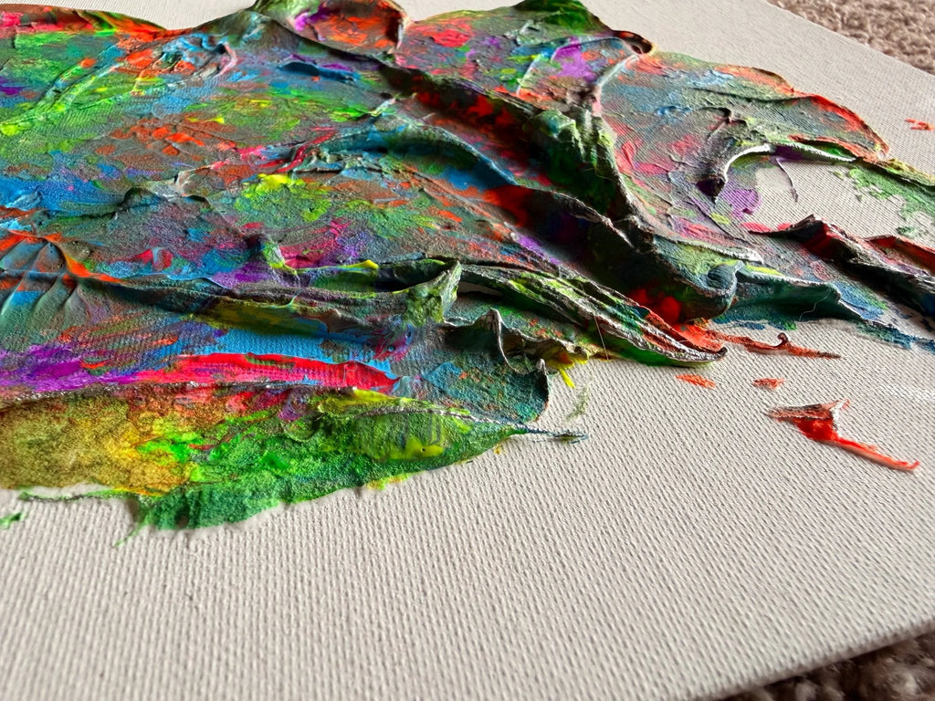 Dark Rainbow Plaster Painting