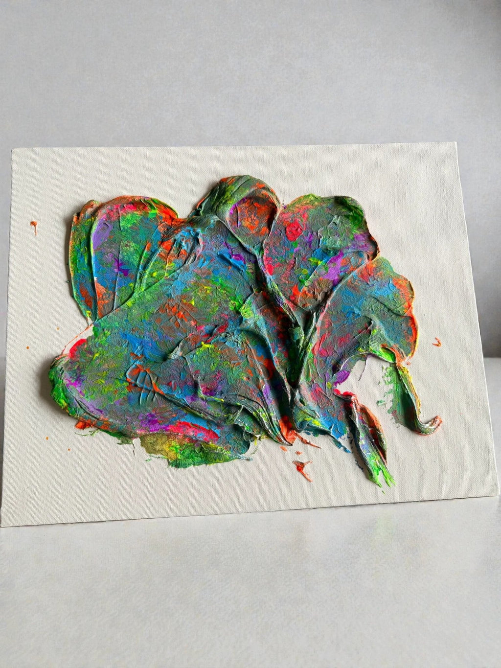Dark Rainbow Plaster Painting