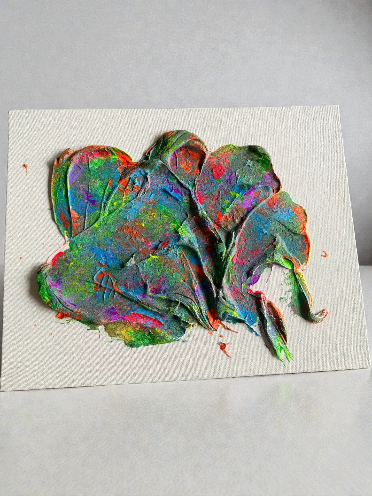 Dark Rainbow Plaster Painting