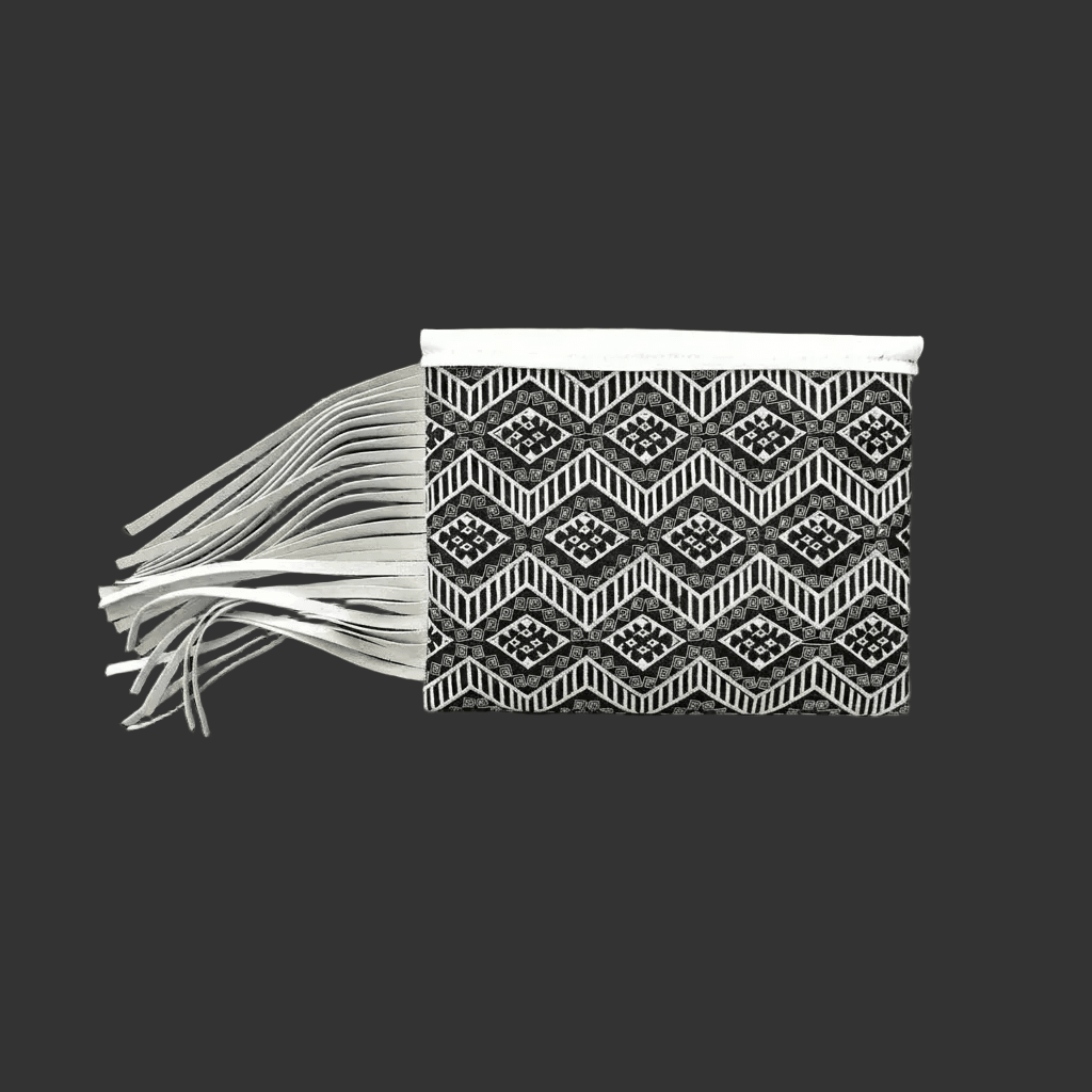 Darma Embroidered Clutch with Leather Fringe - Thailand Bags La Vie Bien Darma Embroidered Clutch with Leather Fringe - Thailand