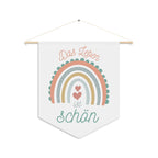 Das Leben ist schön German Rainbow Pennant Wall Art, Positive Affirmation Decor, Children's Room Wall Hanging, Gift for German speakers Home Decor La Vie Bien Das Leben ist schön German Rainbow Pennant Wall Art, Positive Affirmation Decor, Children's Room Wall Hanging, Gift for German speakers