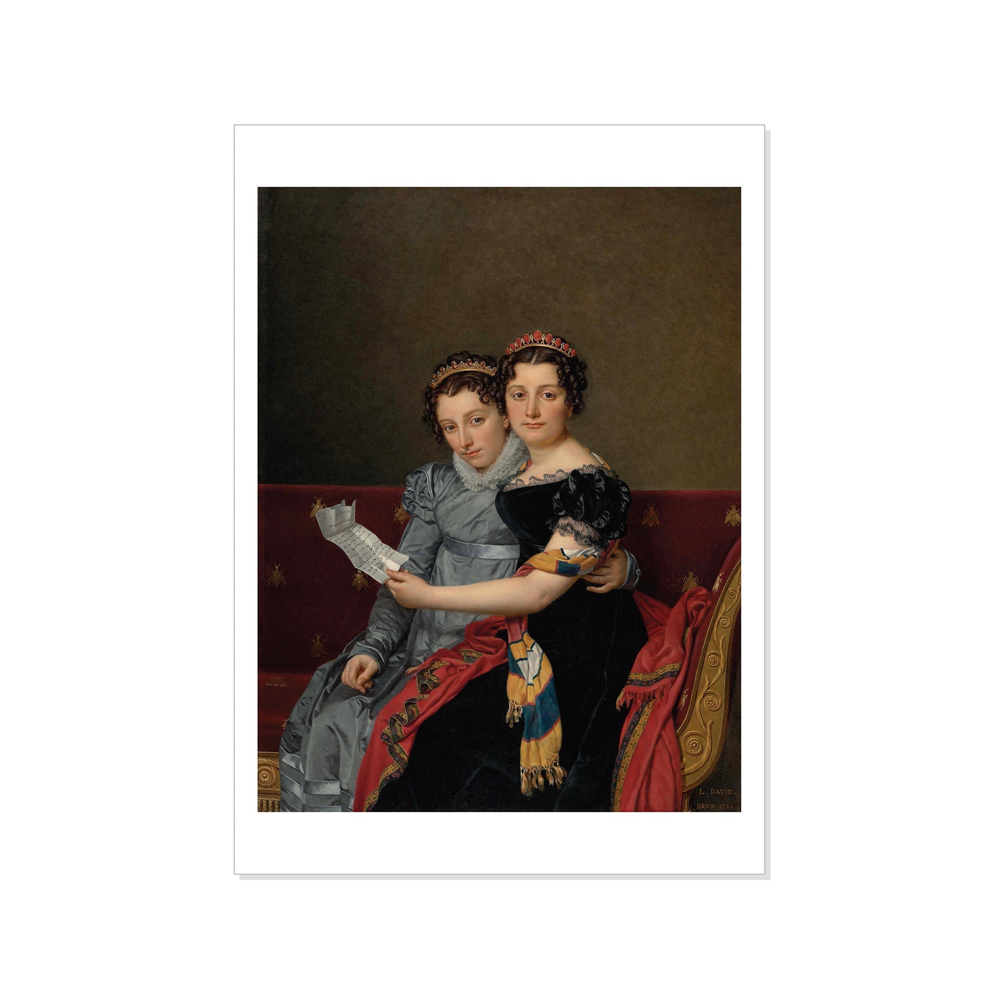 David - Portrait of the Sisters Zénaïde and Charlotte Bonaparte - Postcard STATIONERY La Vie Bien David - Portrait of the Sisters Zénaïde and Charlotte Bonaparte - Postcard