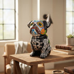 Day of the Dead Bulldog Figurine | Handmade Talavera Dog Statue Talavera Statue La Vie Bien Day of the Dead Bulldog Figurine | Handmade Talavera Dog Statue
