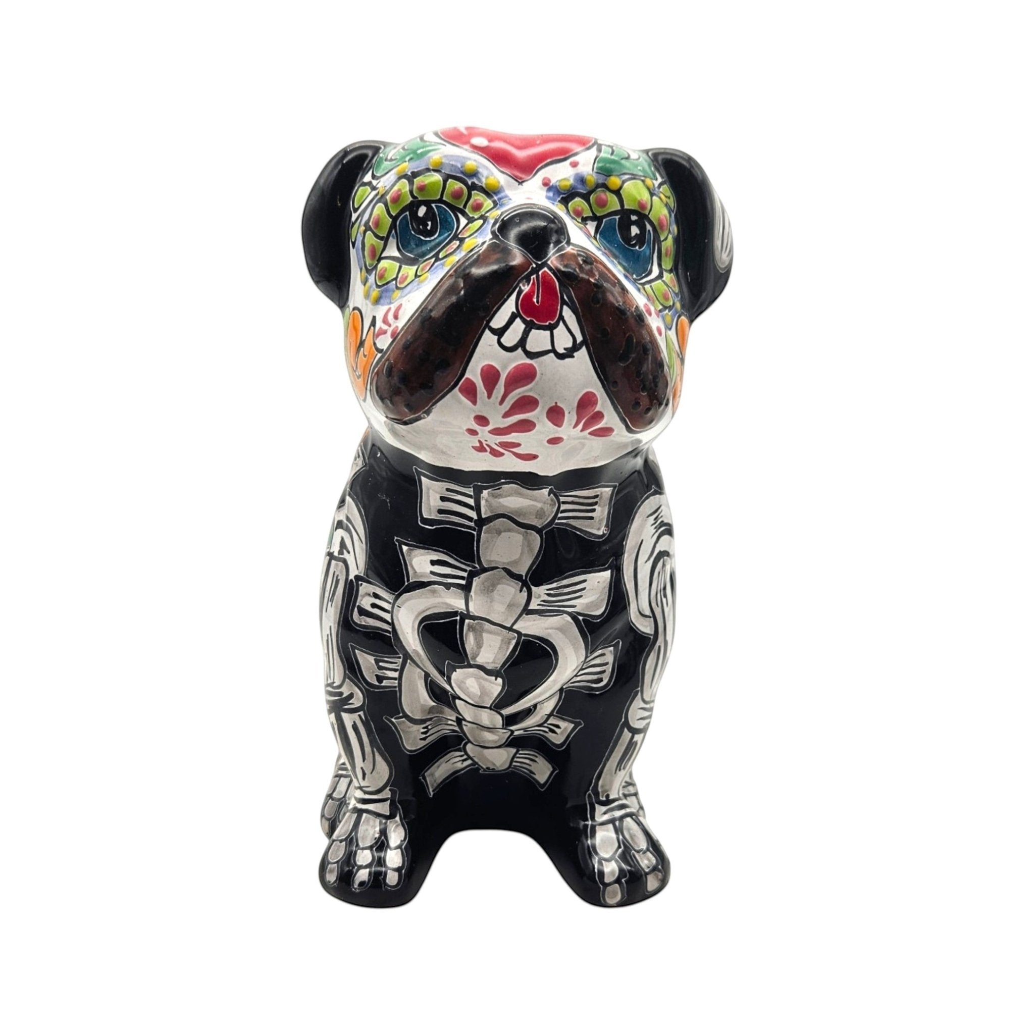 Day of the Dead Bulldog Figurine | Handmade Talavera Dog Statue Talavera Statue La Vie Bien Day of the Dead Bulldog Figurine | Handmade Talavera Dog Statue