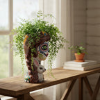 Day of the Dead Lady & Bunny Planter | Hand-Painted Talavera Pot Talavera Planter La Vie Bien Day of the Dead Lady & Bunny Planter | Hand-Painted Talavera Pot