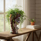 Day of the Dead Lady & Bunny Planter | Hand-Painted Talavera Pot
