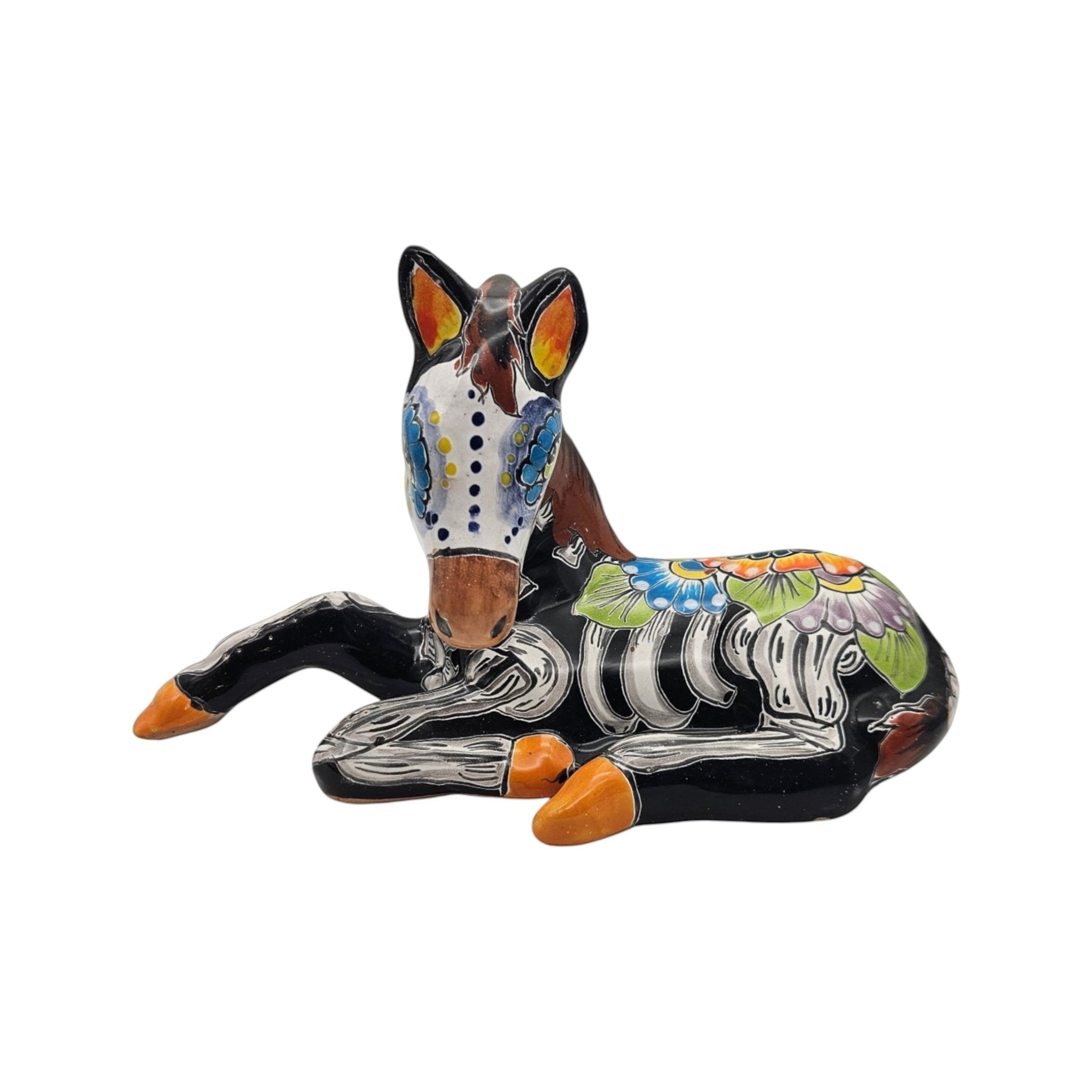 Day of the Dead Talavera Horse Planter | Hand-Painted Pottery Talavera Statue La Vie Bien Day of the Dead Talavera Horse Planter | Hand-Painted Pottery