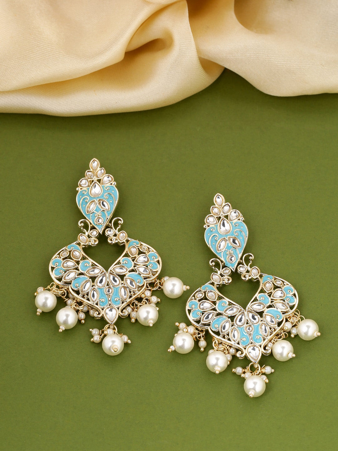 Shoshaa Turquoise Blue Contemporary Drop Earrings For Women