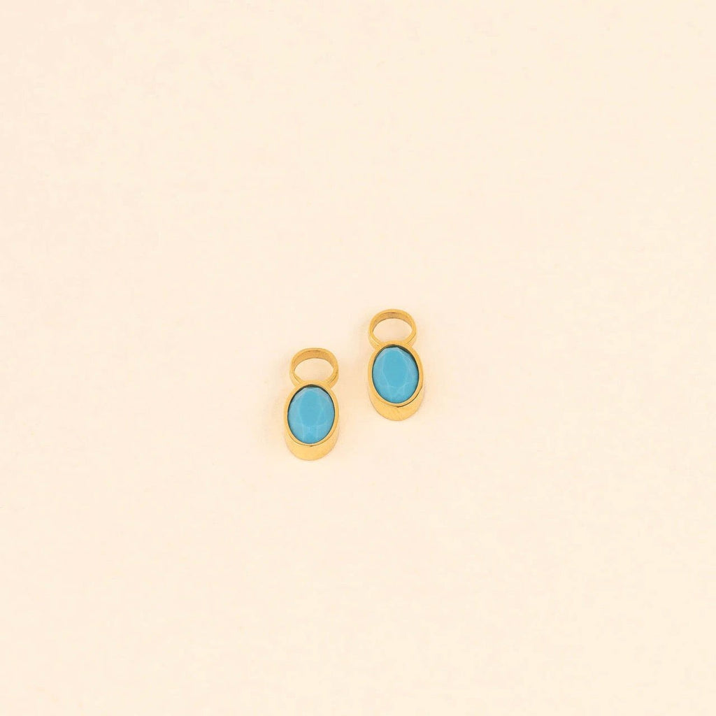 December Birthstone Huggie Hoop Charms by Oh Clementine